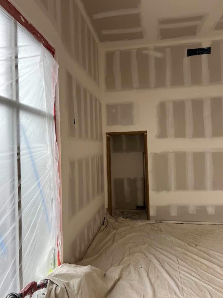 Drywall with tape and mud joints